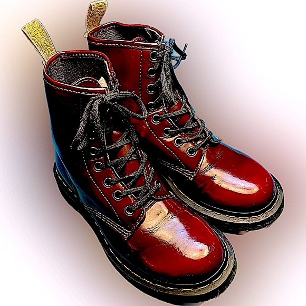 Vegan Doc Marten Cherry Red 1460 Boots Sz 6